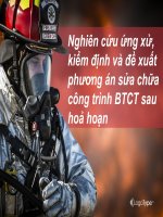 Nghiên cứu ứng xử, kiểm định và đề xuất phương án sửa chữa công trình BTCT sau hoả hoạn 