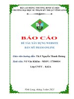 BAO CAO XAY DUNG WEBSITE BAN HANG ONLINE - MON WEB-INTERNET