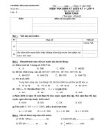 Đề thi giữa học kì 1 môn Toán lớp 4 năm 2020-2021 có đáp án - Trường Tiểu học Đoàn Kết