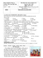 Đề thi giữa học kì 1 môn Tiếng Anh lớp 8 năm 2020-2021 có đáp án - Trường THCS Phan Bội Châu