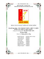 BÁO cáo CUỐI kỳ môn kỹ NĂNG mềm đề tài GIÁ TRỊ bản THÂN   BIẾT và HIỂU được GIÁ TRỊ của bản THÂN 