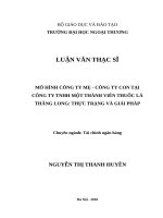 Mô hình công ty mẹ  công ty con tại công ty TNHH một thành viên thuốc lá Thăng Long  thực trạng và giải pháp.