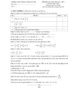 Đề thi giữa học kì 1 môn Toán lớp 7 năm 2020-2021 - Trường THCS Trưng Vương