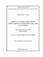 Nghiên cứu kĩ thuật điều tra số trong giám sát an toàn mạng máy tính và ứng dụng 