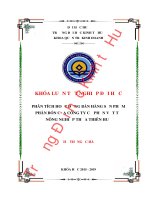 Khóa luận phân tích hoạt động bán hàng sản phẩm phân bón của công ty cổ phần vật tư nông nghiệp thừa thiên huế 
