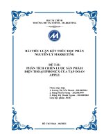 ĐỀ tài PHÂN TÍCH CHIẾN lược sản PHẨM điện THOẠI IPHONE x của tập đoàn APPLE 