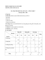 Đề thi giữa học kì 1 môn Công nghệ lớp 7 năm 2020-2021 có đáp án - Trường THCS Ngô Gia Tự