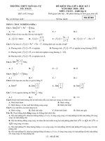 Đề thi giữa học kì 2 môn Toán lớp 11 năm 2020-2021 có đáp án - Trường THPT Ngô Gia Tự