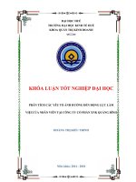 Khóa luận phân tích các yếu tố ảnh hưởng đến động lực làm việc của nhân viên tại công ty cổ phần XNK quảng bình 