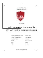 BÀI tập lớn PHÂN TÍCH CHI PHÍ lợi ÍCH dự án xây mới TRƯỜNG THPT THỰC NGHIỆM 