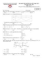 Đề thi giữa học kì 1 môn Toán lớp 12 năm 2020-2021 - Trường THPT Trần Hưng Đạo