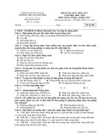 Đề thi giữa học kì 1 môn Công nghệ lớp 7 năm 2020-2021 có đáp án - Trường THCS Nguyễn Huệ