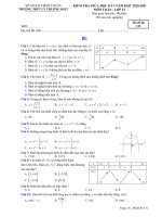 Đề thi giữa học kì 1 môn Toán lớp 12 năm 2020-2021 có đáp án - Trường THPT Lý Thường Kiệt
