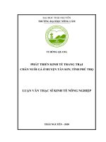 Phát triển kinh tế trang trại chăn nuôi gà ở huyện tân sơn, tỉnh phú thọ 