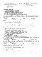 Đề thi giữa học kì 2 môn Vật lí lớp 11 năm 2020-2021 có đáp án - Trường THPT Phan Ngọc Hiển