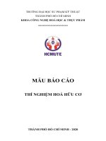 MẪU báo cáo THÍ NGHIỆM HOÁ hữu cơ 