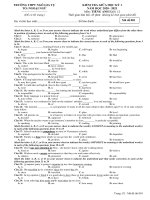 Đề thi giữa học kì 1 môn Tiếng Anh lớp 12 năm 2020-2021 có đáp án - Trường THPT Ngô Gia Tự