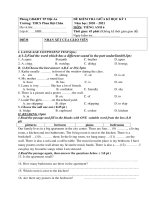 Đề thi giữa học kì 1 môn Tiếng Anh lớp 6 năm 2020-2021 có đáp án - Trường THCS Phan Bội Châu