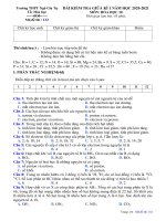 Đề thi giữa học kì 1 môn Hóa học lớp 10 năm 2020-2021 có đáp án - Trường THPT Ngô Gia Tự