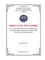 Khóa luận phân tích các yếu tố ảnh hưởng đến sự hài lòng trong công việc của công nhân công ty cổ phần da giày huế 