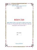 Báo cáo giải pháp thi giáo viên giỏi ngữ văn, biện pháp tổ chức trờ chơi tạo hứng thú học bộ môn ngữ văn