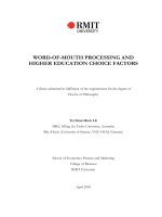 Word of mouth processing and higher education choice factors  