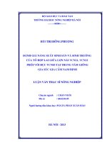Đánh giá năng suất sinh sản và sinh trưởng của tổ hợp lai giữa lợn nái vcn11, vcn12 phối với đực vcv03 tại trung tâm giống gia súc gia cầm nam định  