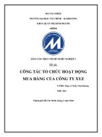Đề tài CÔNG tác tổ CHỨC HOẠT ĐỘNG MUA HÀNG của CÔNG TY XYZ 