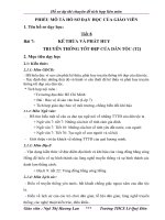 SKKN hồ sơ thi chuyen de  tích hợp liên môn kế thừa và phát huy giá trị truyền thống tốt đẹp của dân tộc 