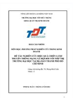 Nghiên cứu hiệu quả chiến lược truyền thông mạng xã hội đối với tiếp thị trường đại học tại địa bàn thành phố hồ chí minh