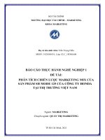 ĐỀ tài PHÂN TÍCH CHIẾN lược MARKETING MIX của sản PHẨM SH MODE 125 của CÔNG TY HONDA tại THỊ TRƢỜNG VIỆT NAM 