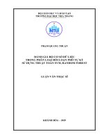 Đánh giá bộ cơ sở dữ liệu trong phân loại rối loạn phổ tự kỷ sử dụng thuật toán SVM, random forest  