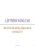 Bài giảng Lập trình nâng cao: Bài 4+5+6 - Trương Xuân Nam
