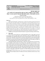 Các nhân tố ảnh hưởng đến sự phát triển làng nghề phục vụ du lịch ở thành phố Phú Quốc, tỉnh Kiên Giang