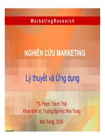 Bài giảng Nghiên cứu Marketing: Chương 1 - TS. Phạm Thành Thái