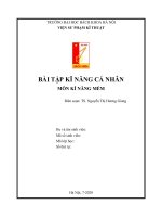 BÀI tập kĩ NĂNG cá NHÂN môn kĩ NĂNG mềm 