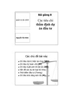 Bài giảng Quản trị tài chính: Bài 8 - Nguyễn Tấn Bình