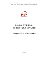Báo cáo bài tập lớn Hệ thống quản lý vật tư 