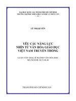 Yêu cầu năng lực nhìn từ văn hóa giáo dục việt nam truyền thống     