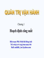 Bài giảng Quản trị vận hành: Chương 1 - PhD. Đinh Bá Hùng Anh