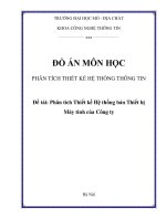 Đồ án Phân tích thiết kế hệ thống bán thiết bị máy tính của Công ty
