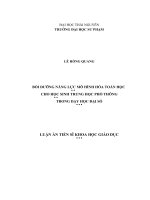 Luận văn bồi dưỡng năng lực mô hình hóa toán học cho học sinh trung học phổ thông trong dạy học đại số 