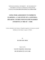 Using peer assessment to improve learing a case study of a listening speaking course for english majored students at the ef ussh 