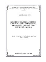 Khai thác giá trị các di tích lịch sử văn hóa cấp quốc gia trong phát triển du lịch thành phố cần thơ     