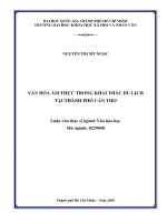 Văn hóa ẩm thực trong khai thác du lịch tại thành phố hồ chí minh     