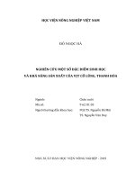Luận văn tốt nghiệp nghiên cứu một số đặc điểm sinh học và khả năng sản xuất của vịt cổ lũng thanh hóa 