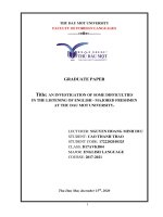 An investigation of some difficulties in the listening of english   majored freshmen at thu dau mot university 