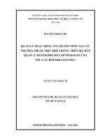 Quản lý hoạt động tổ chuyên môn tại các trường trung học phổ thông trên địa bàn quận 11 thành phố hồ chí minh đáp ứng yêu cầu đổi mới giáo dục     