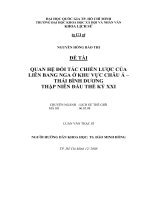 Quan hệ đối tác chiến lược của liên bang nga ở khu vực châu á   thái bình dương thập niên đầu thế kỷ xxi     