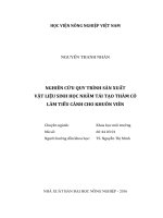 Luận văn tốt nghiệp nghiên cứu quy trình sản xuất vật liệu sinh học nhằm tái tạo thảm cỏ làm tiểu cảnh cho khuôn viên 